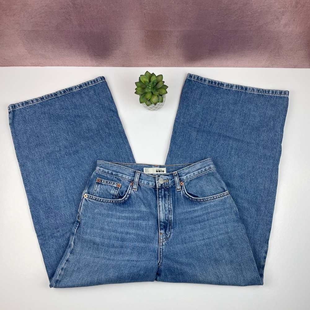 Topshop Light Blue Wide-Leg Denim Jeans